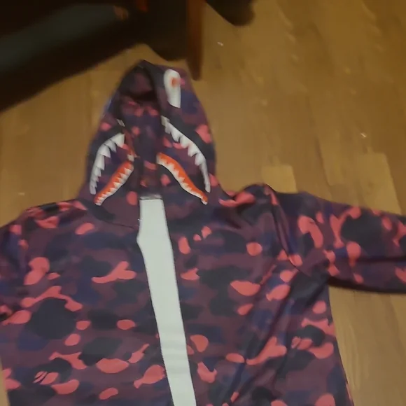 Bape Camo Zip Up Sweater - Red and Black - Picture 3 of 5